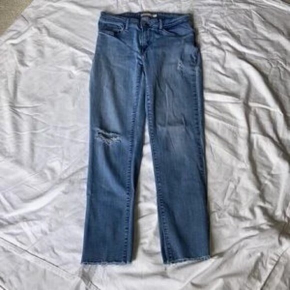 Levi’s Mid-Rise Skinny Blue Jeans Distressed, Fringed Cuffs Size 29 - Picture 15 of 16